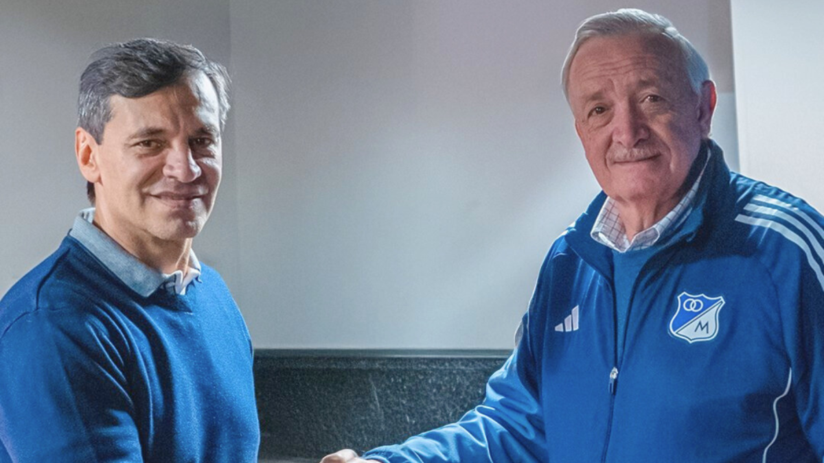 Fabián Bustos a Millonarios: imagen compartida por el club con el acuerdo con la directiva.