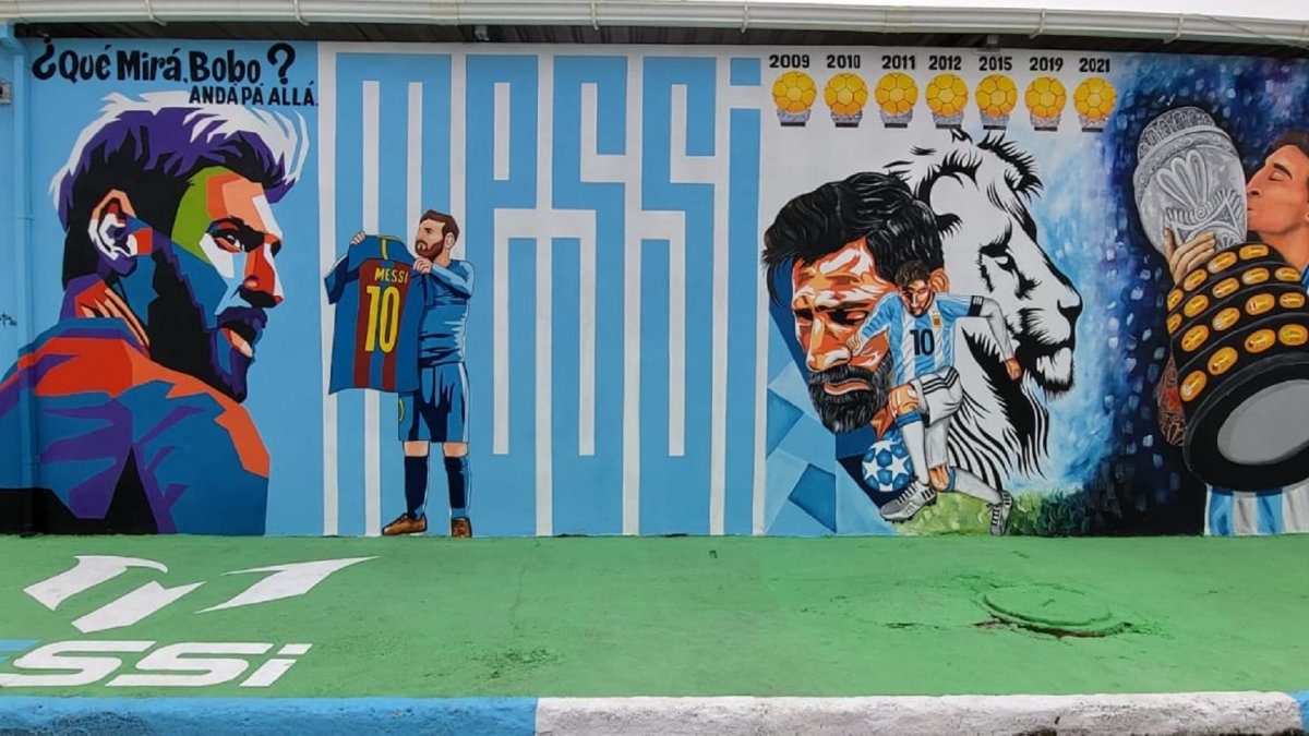 Pintó nueve veces a Messi en Ecuador: la historia del artista que sueña con conocerlo.