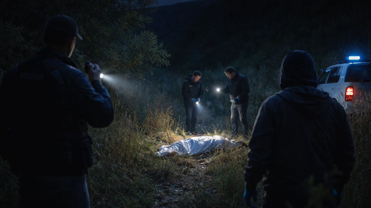 Recreación de la escena donde fue hallado el cuerpo del joven en Imbabura.