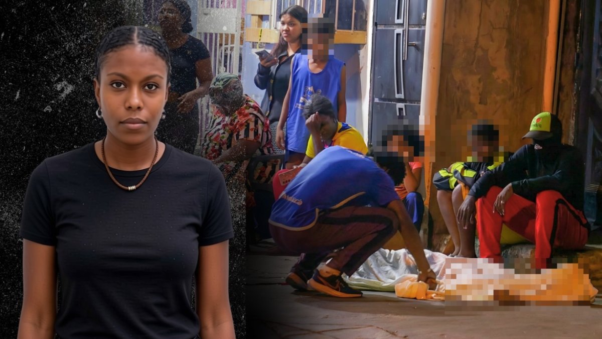 El cadáver de Andrea Landázuri Navarro quedó sobre la vereda. Sus familiares lloraron al verla sin vida.