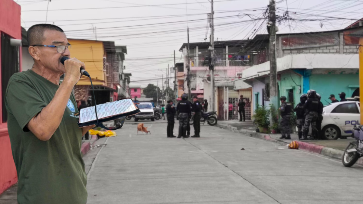 Julio César Bazurto y hermanos de una iglesia cristiana de Los Vergeles se reunieron para orar por el alma del menor asesinado y pedir el cese de la violencia.