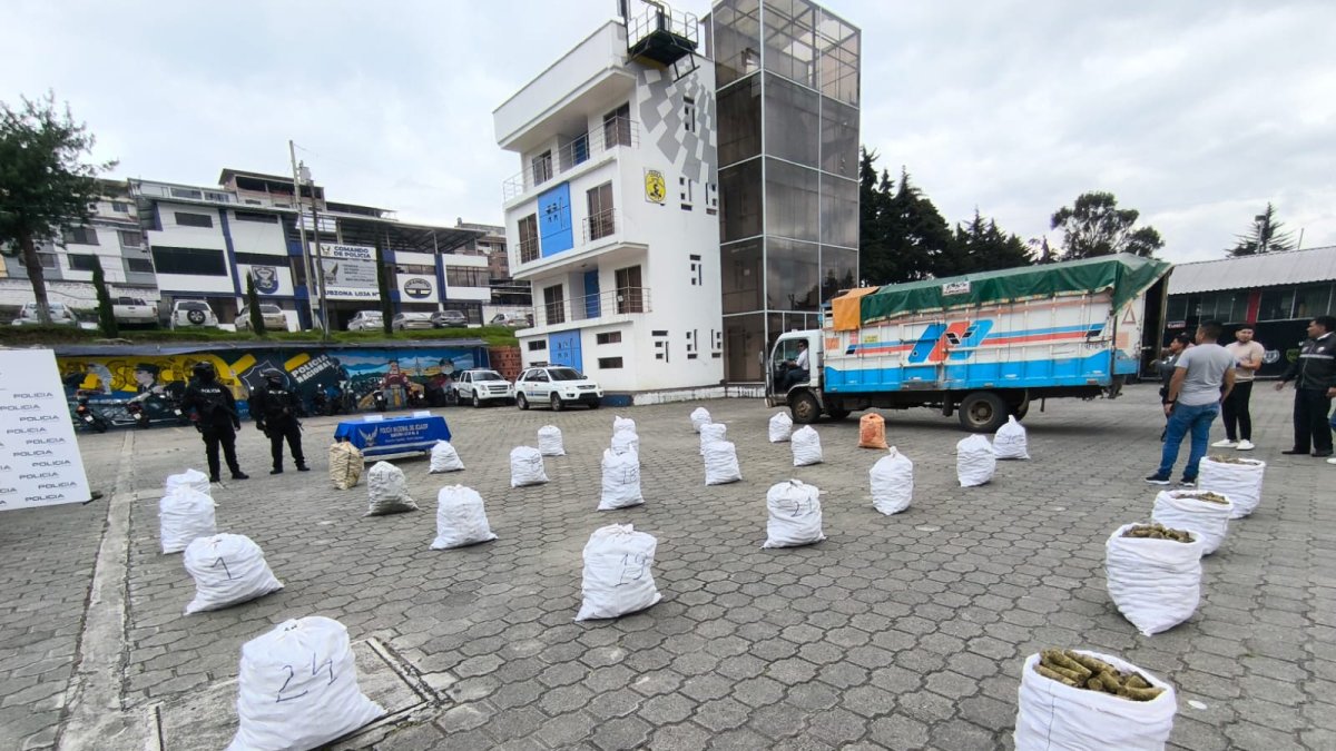 Uniformados utilizaron herramientas para cortar los andamios y extraer la marihuana oculta en su interior.