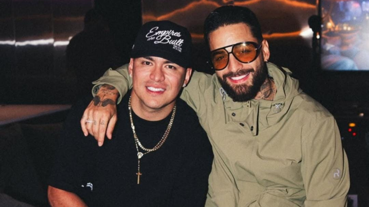 Yeison Jiménez y Maluma durante la grabación de su canción.
