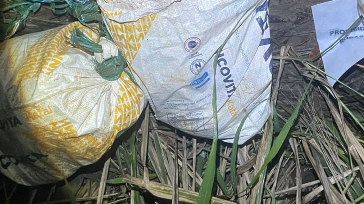 Las ocho cabezas estaban en estos dos costales de yute, en Naranjal, Guayas.