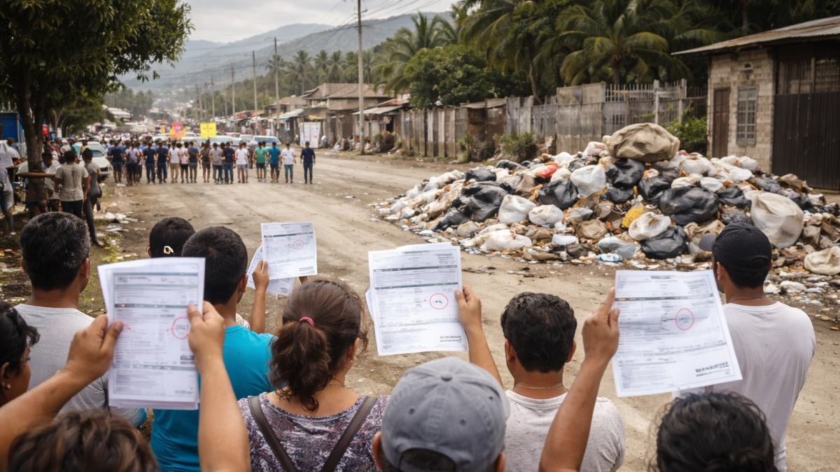 Recreación de vecinos de Playas quejándose por tasas.