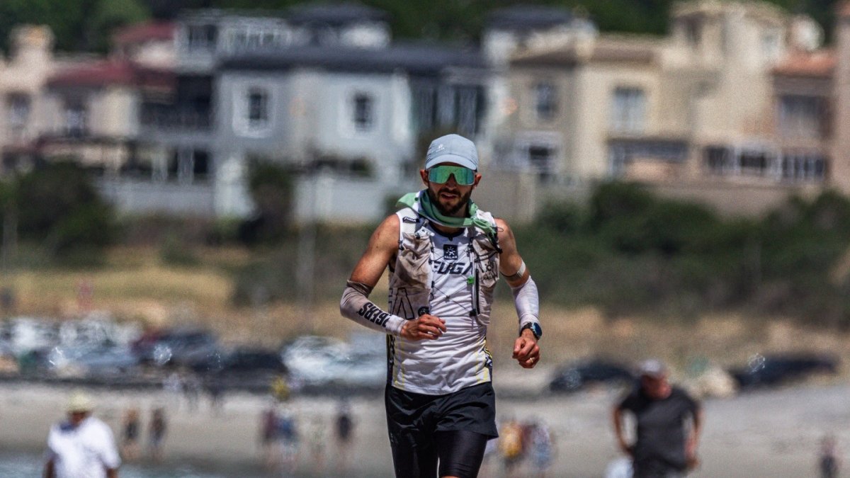 El ecuatoriano ultramaratonista en una de sus más recientes pruebas en las montañas.