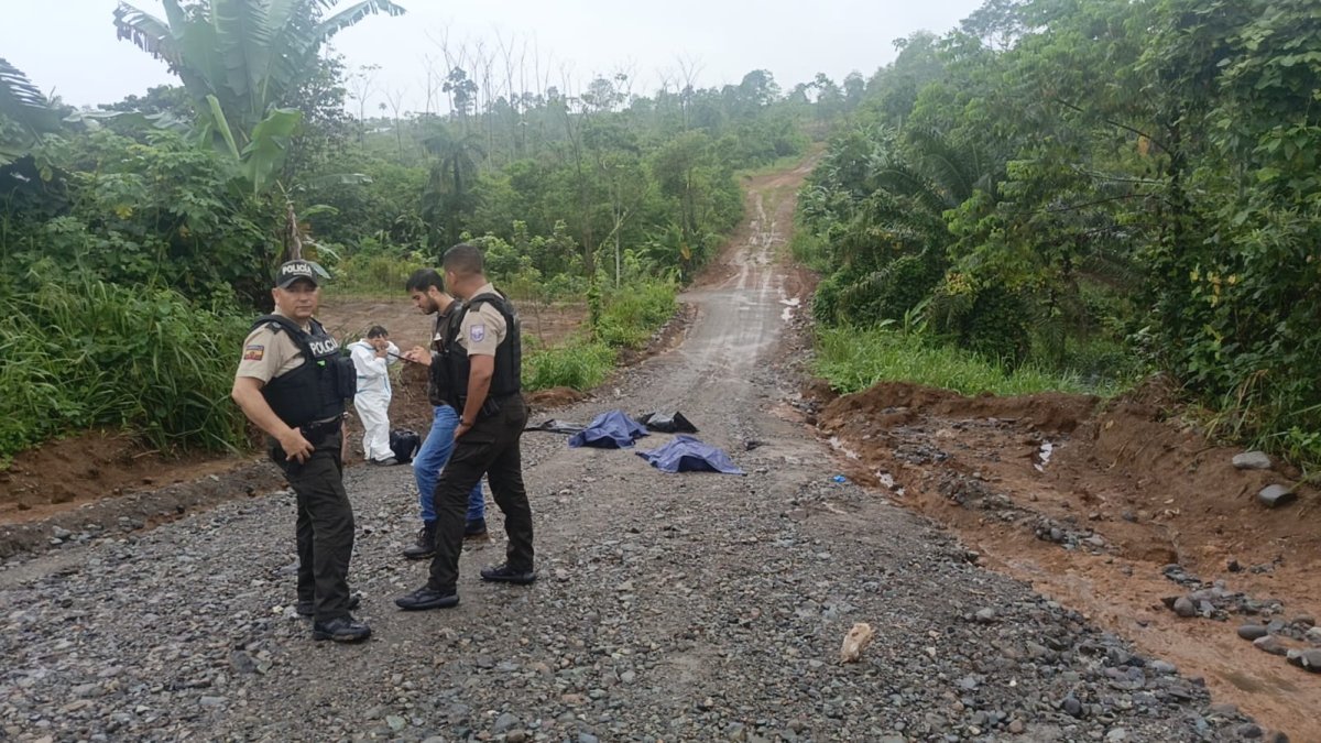 Dos cadáveres fueron hallados en el sector La Restrepo, en el cantón El Carmen, norte de Manabí