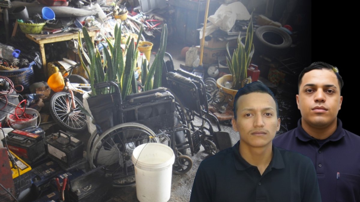 Dentro del taller mecánico estaba la silla de ruedas de Stalyn Sevillano.