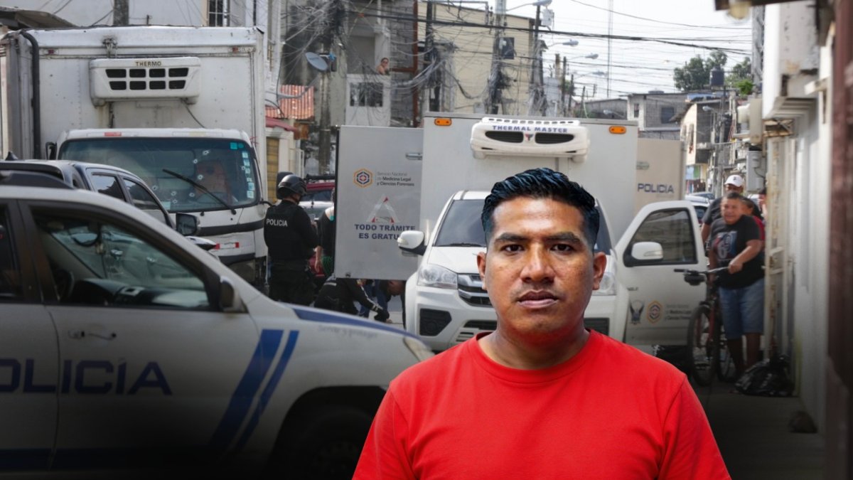 El cuerpo de Víctor Alfonso Villamar Basantes fue retirado del camión y llevado en el vehículo de Medicina Legal.