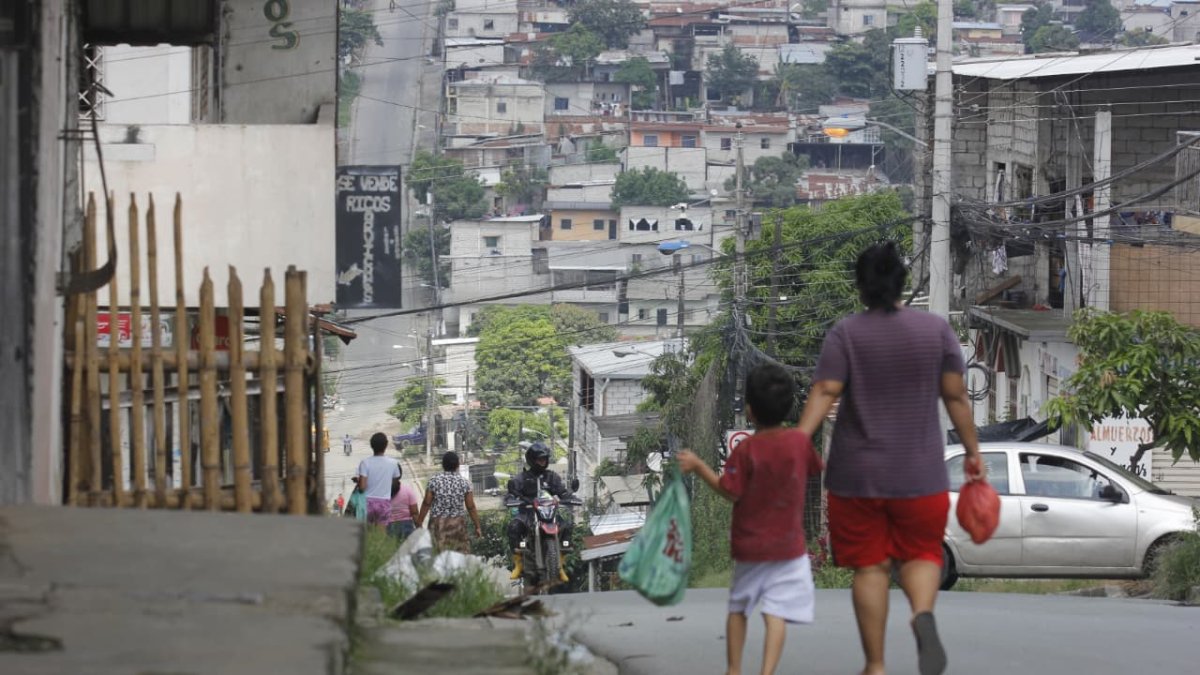 Sector del noroeste de Guayaquil donde fueron encontrados los sacos con restos humanos.