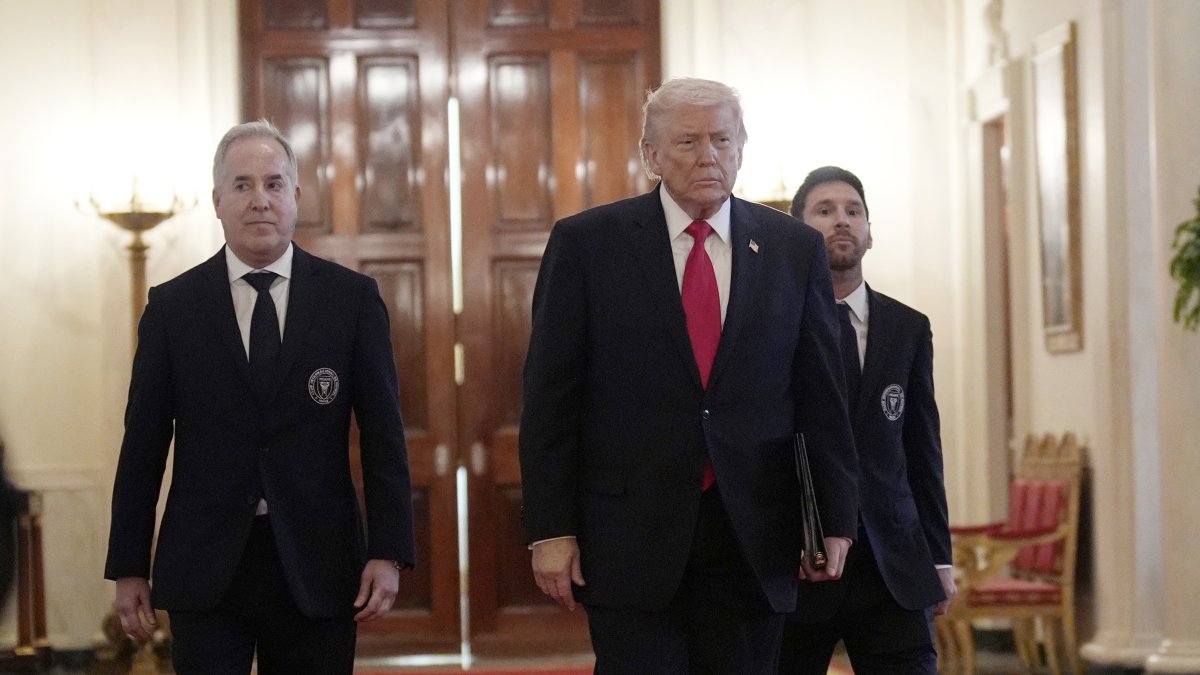 El primer mandatario de Estados Unidos lideró el homenaje al equipo Inter Miami.