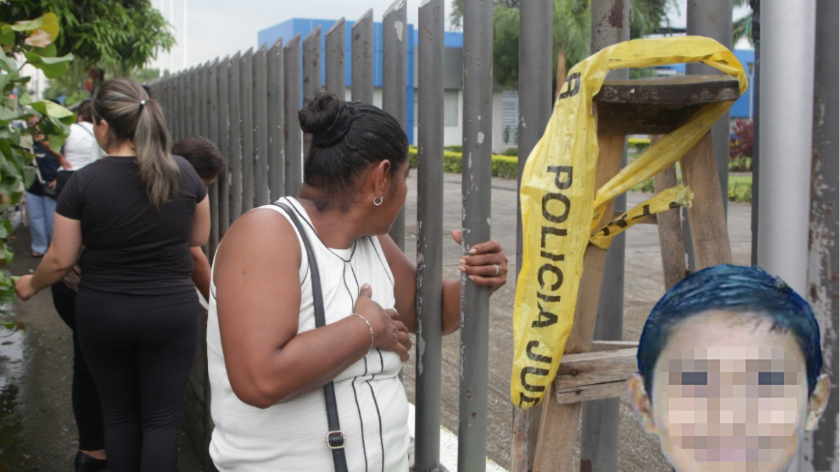 Geomar Yagual, madre de Cristian García Yagual, aguardaba afuera de Criminalística el cuerpo de su segundo hijo.