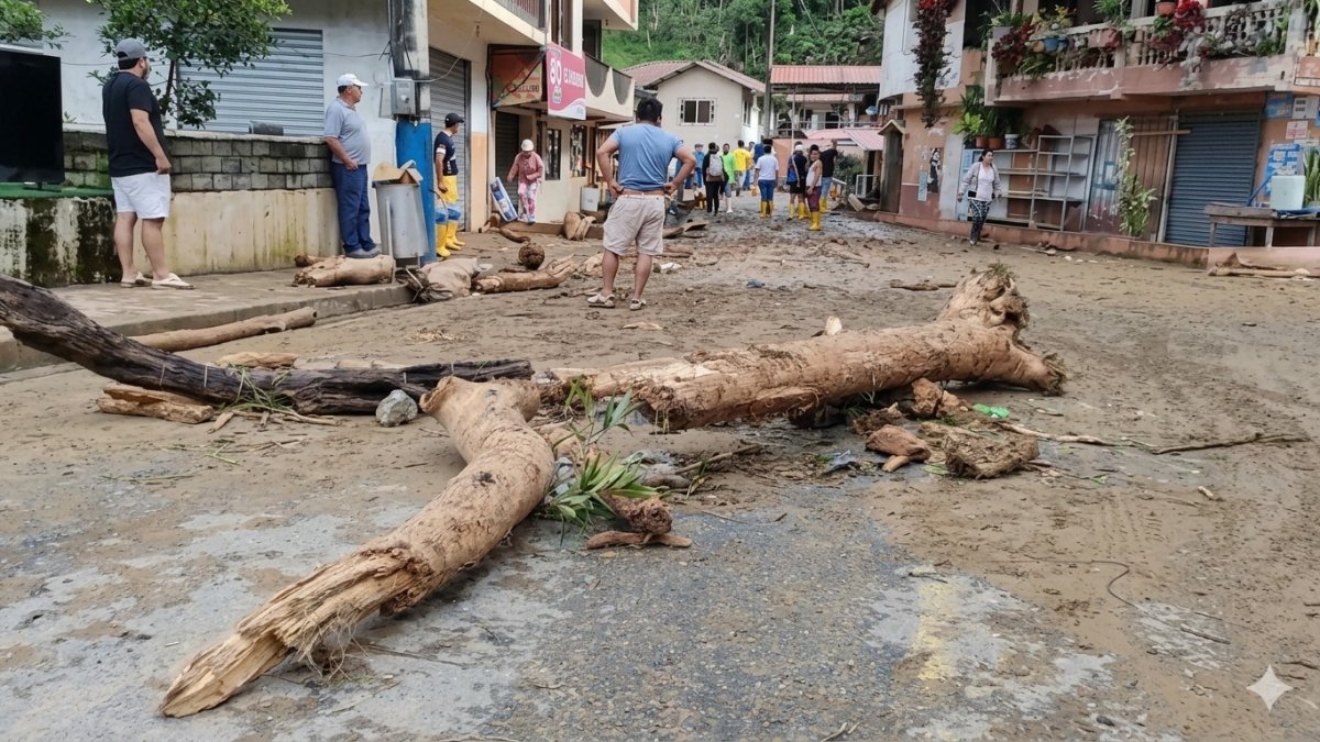 En Zaruma, el desbordamiento de un río dejó graves secuelas.