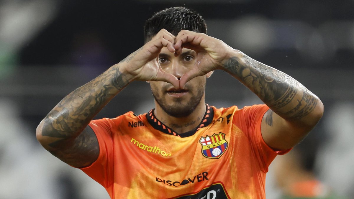 Milton Céliz, el goleador de Barcelona SC ante Botafogo.