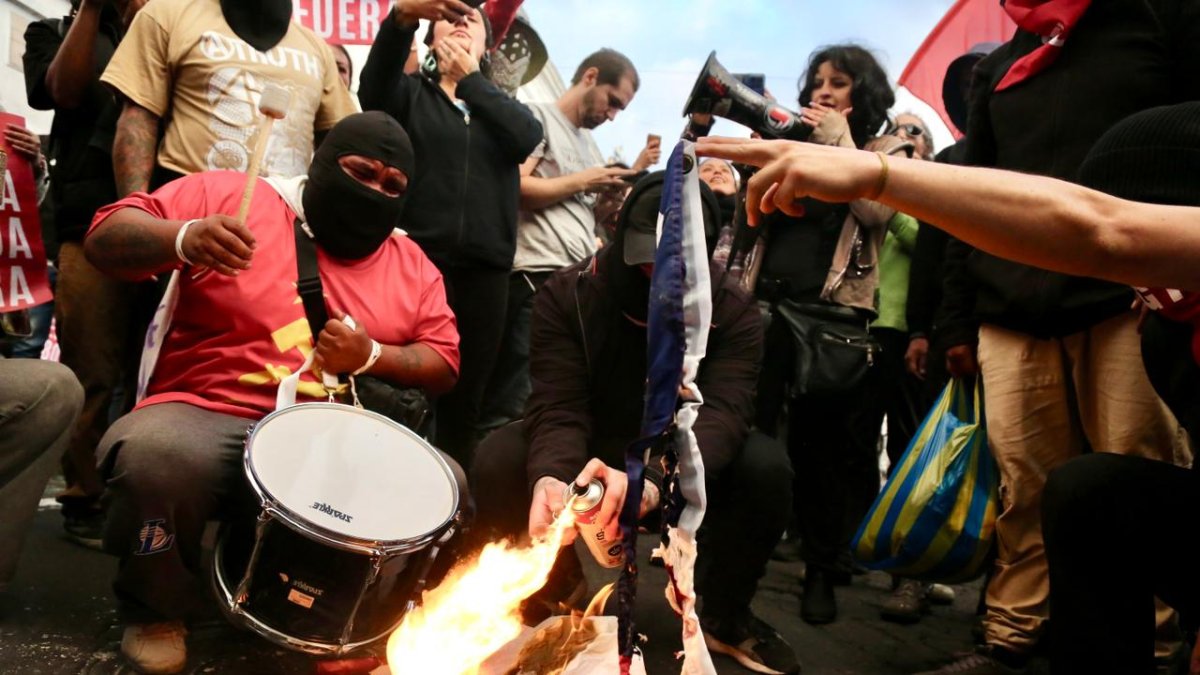 Hubo protestas en Quito este 13 de marzo.