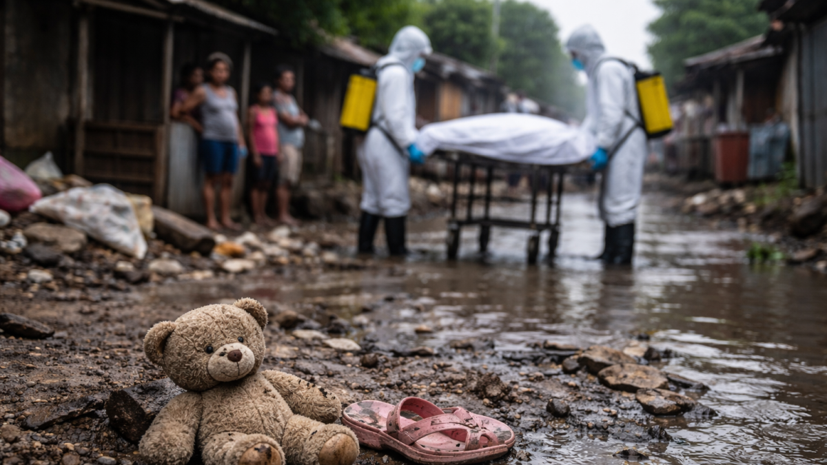 Recreación: calles inundadas en Tumbes reflejan el impacto de la leptospirosis tras intensas lluvias.