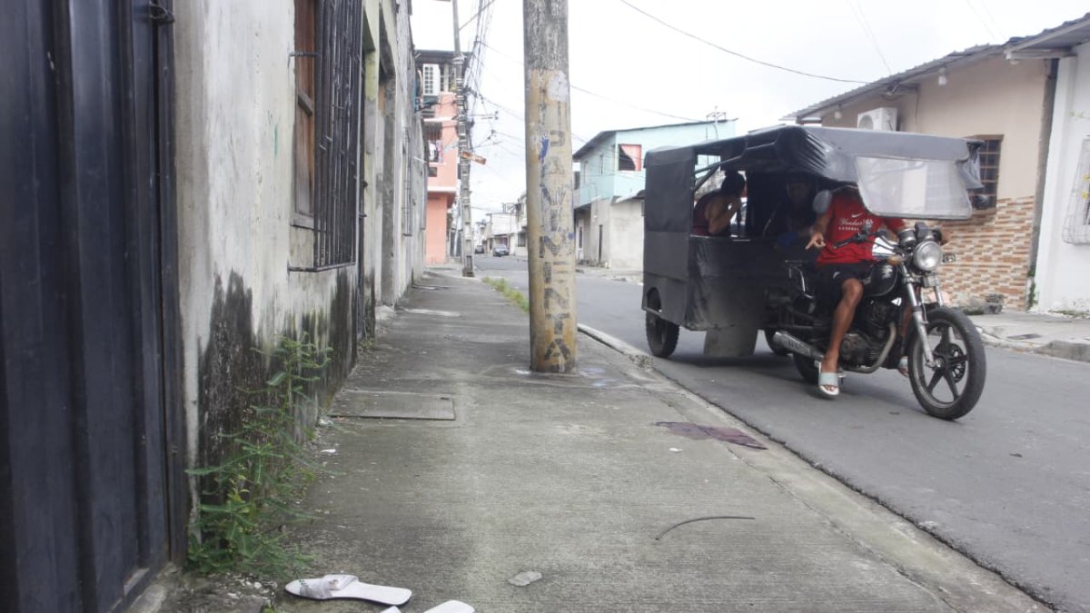 Lugar donde ocurrió el crimen en el Guasmo Sur.