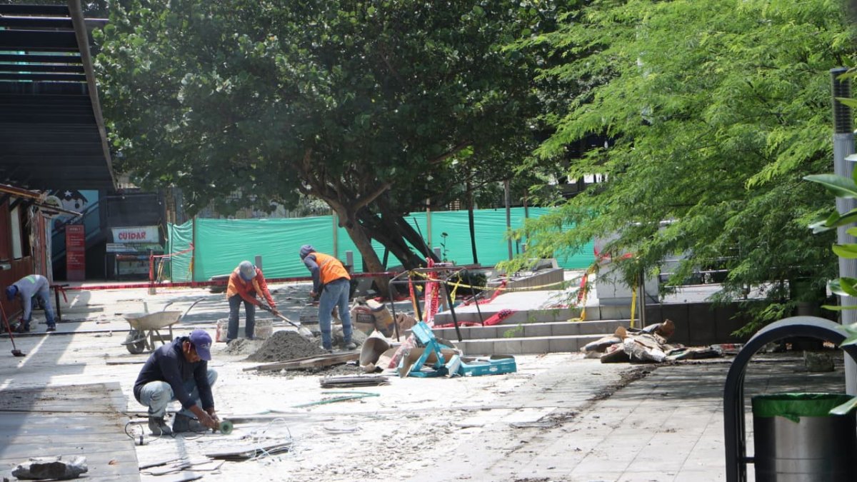 Nuevas obras en el plaza Guayarte, al norte de Guayaquil.