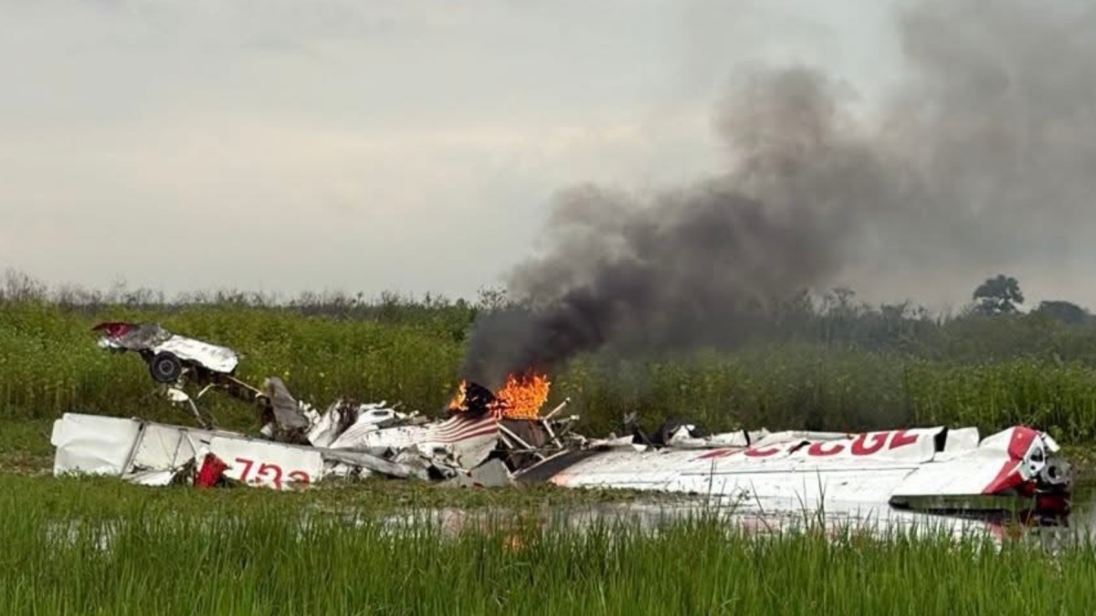 Tras el percance, las avionetas cayeron en una zona agrícola.