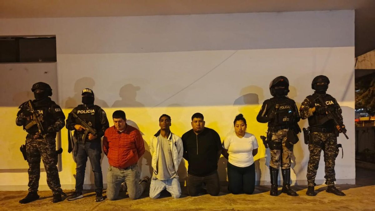 Los cuatro detenidos fueron presentados por la Policía.