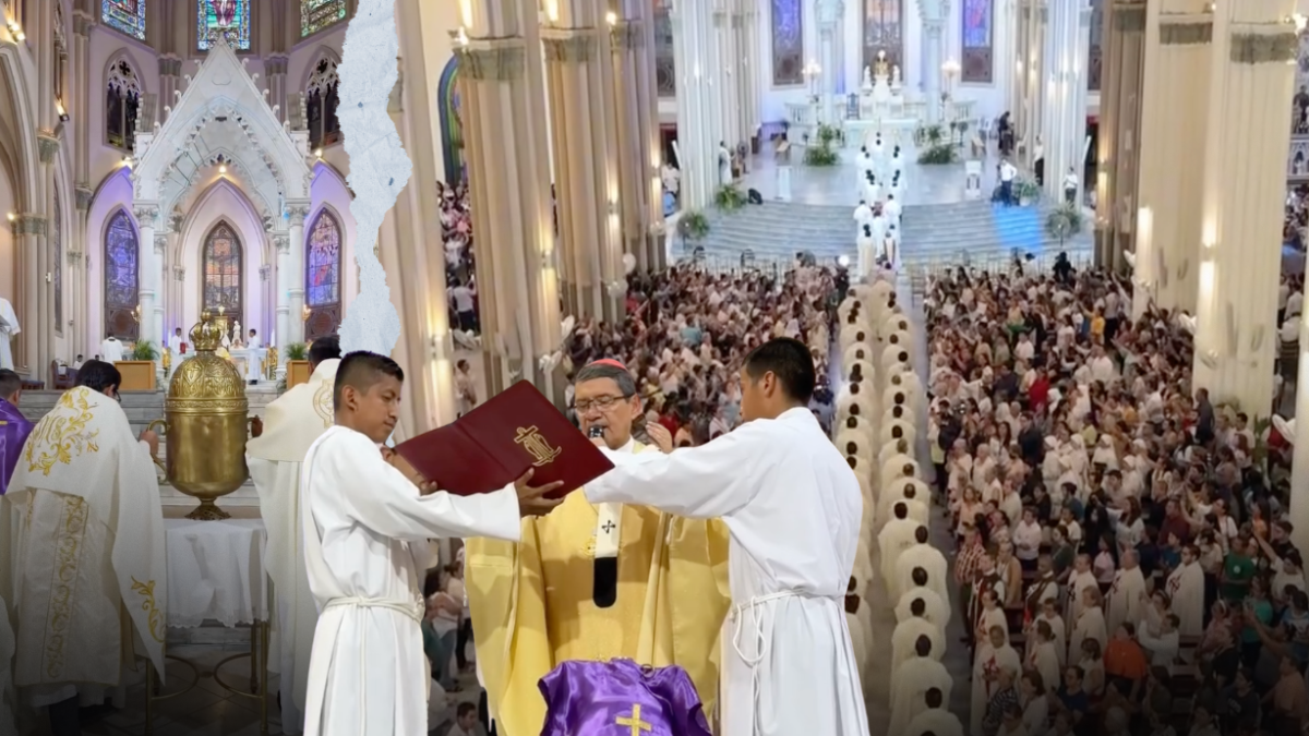 La mañana de este Jueves Santo, en la Catedral Metropolitana de Guayaquil, los sacerdotes de las diferentes parroquias porteñas renovaron sus votos.