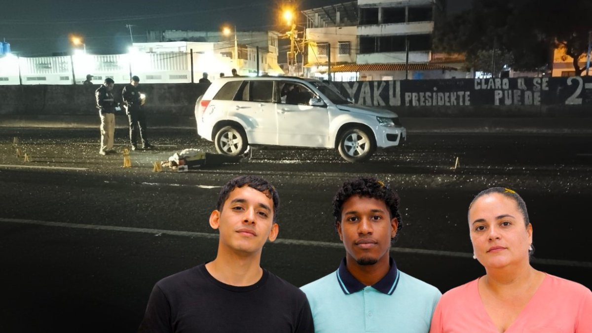 Los cuerpos de los dos hombres quedaron dentro del carro; mientras que la mujer, en el exterior.