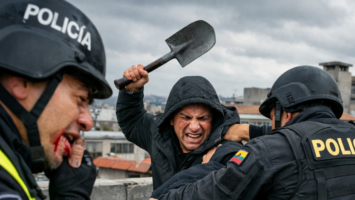 El sujeto fue retenido luego de que atacara los gendarmes.