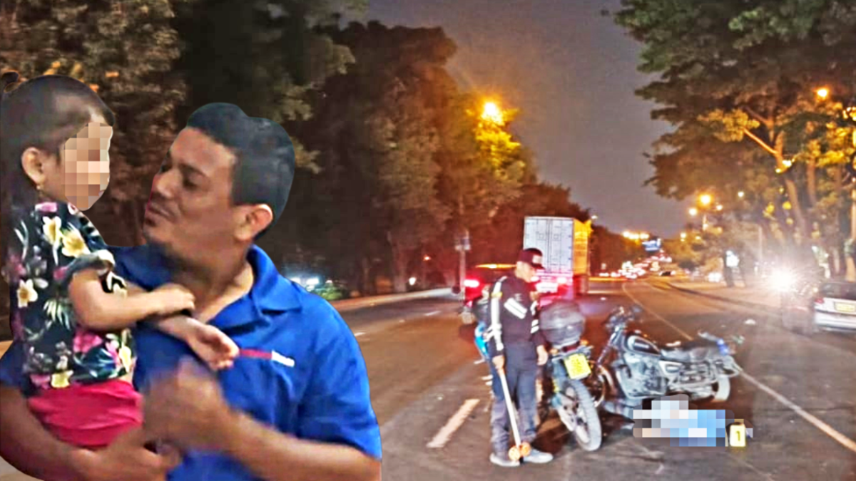 Joffre cargando a Dulce María, su hija de 9 años, quien murió junto a él.