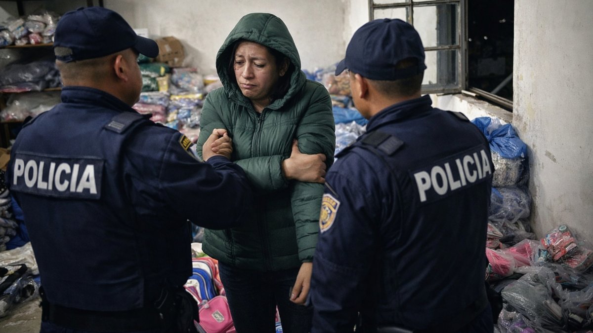 La mujer fue capturada cuando intento esconderse dentro del edificio.