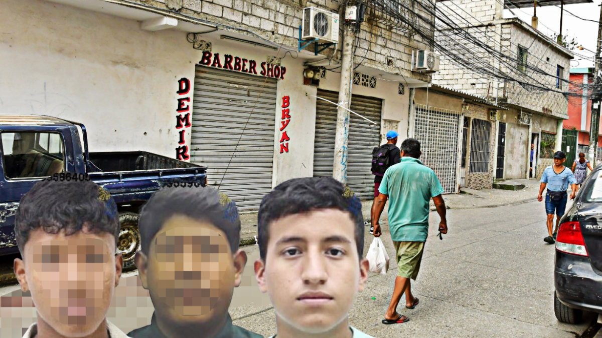 El hecho violento se registró en el interior de esta barbería. Dos personas fallecieron dentro del local y una en el hospital.