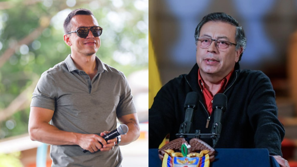 Los presidentes de Ecuador y Colombia, Daniel Noboa y Gustavo Petro.