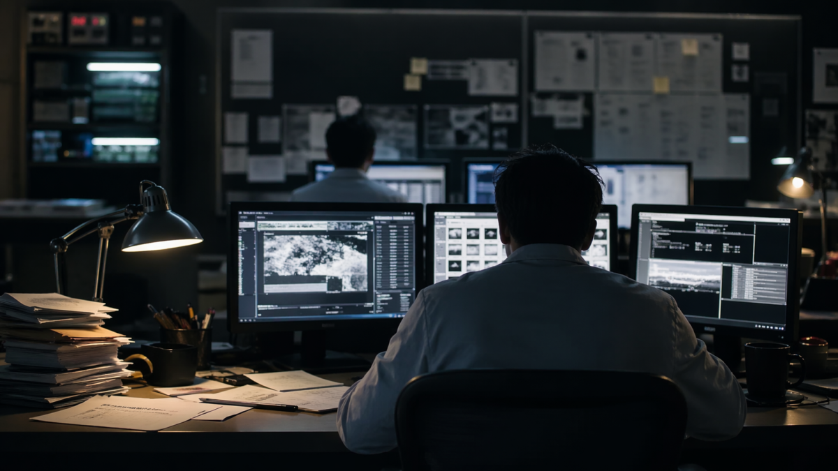 Recreación IA de un entorno de análisis científico, en línea con reportes sobre investigadores muertos o desaparecidos en EE. UU.