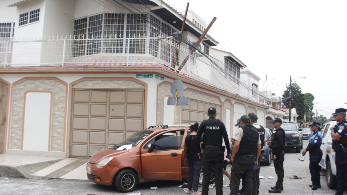Agentes policiales inspeccionaron el vehículo y también retiraron el cadáver de la zona.