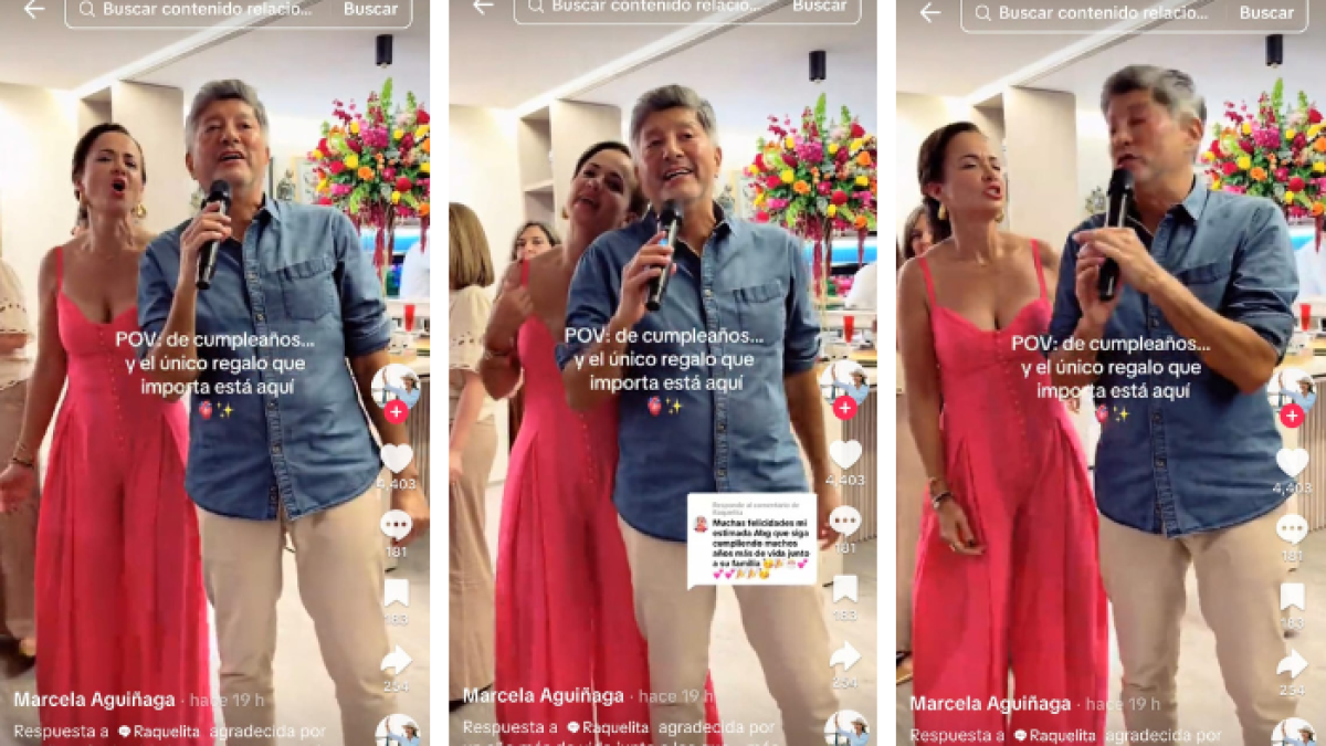 Marcela Aguiñaga celebró su cumpleaños en compañía de su esposo.