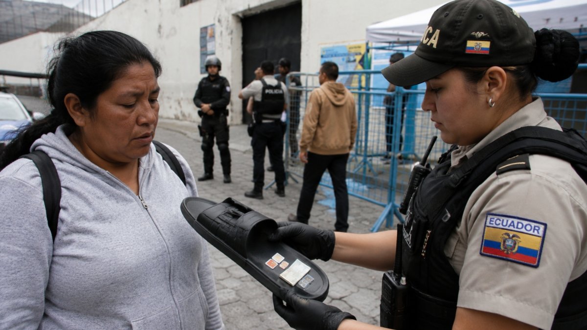 Mujer intentó ingresar objetos prohibidos en una sandalia a la Cárcel de El Inca, en Quito