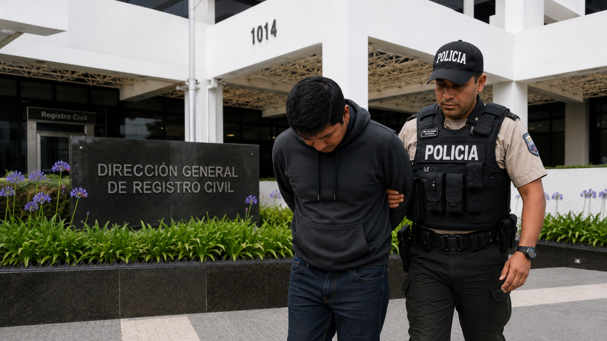 Quito: aprehenden a tramitador que habría amenazado con cuchillo a funcionario del Registro Civil