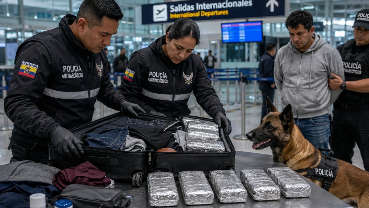 Colombiano cayó en aeropuerto de Quito con droga oculta en maleta: Tenía como destino París