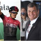 Richard Carapaz (d) ha estado muy activo en las redes sociales desde que inició el Tour de Francia.