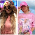 Alejandra Sánchez y la cantante colombiana Karol G.