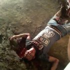 Diego Armando Castro, de 37 años, quedó tendido en la calzada.