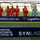 Aucas con 7 jugadores en Monumental. La culpa del Covid 19.