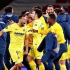 Pervis Estupiñan y su primer final con el Villarreal.