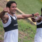 Toda la alegría del entrenamiento lo demuestra Gabriel Marques.