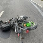 Así quedó la motocicleta en la que viajaba el ahora occiso.