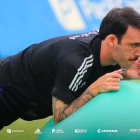 Sebastián Rodríguez, de Emelec, y su entrenamiento antes de visitar a Independiente del Valle.