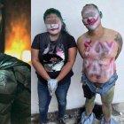 Un justiciero mexicano atrapa a los delincuentes y los pinta como el joker.