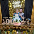 Vicente Correa celebró con su nieto el Cuy, su cumpleaños 100 en Arenillas, provincia de El Oro.