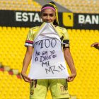 Madelen Riera la histórica goleadora ecuatoriana, lleva 10 con Barcelona.