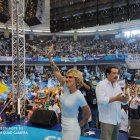 La alcaldesa Viteri junto al excalde Jaime Nebot, donde ambos pidieron seguir confiando en una administración socialcristiana para Guayaquil.