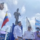 Jefferson Pérez y Roberto Ibáñez, presidente de Fedeguayas.